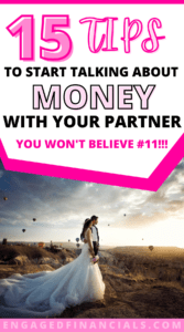 pin for 15 tips to talk about money with bride and groom in a field 