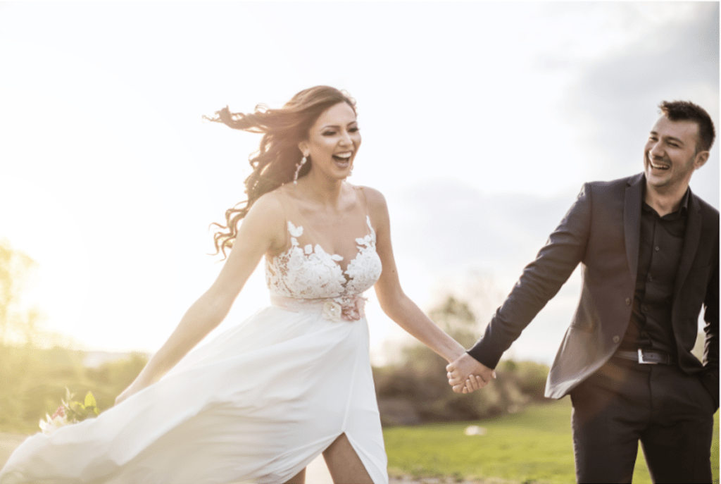 happy bride who saved $10,000 for her wedding in a year