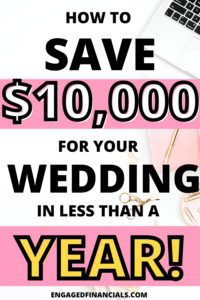 how to save $10,000 for a wedding in a year pin