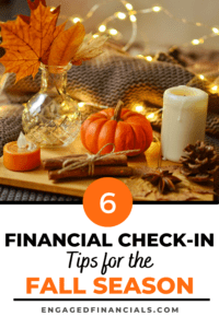 fall financial check in with pumpkin and candles 