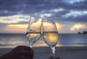 cheers at sunset 