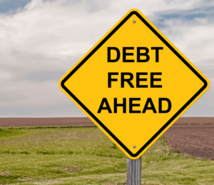 how to get debt free sign 