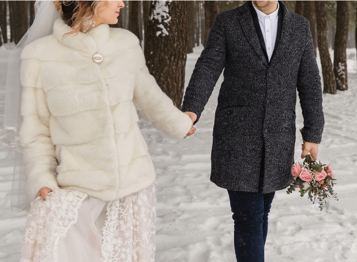 bridal fur for winter wedding 